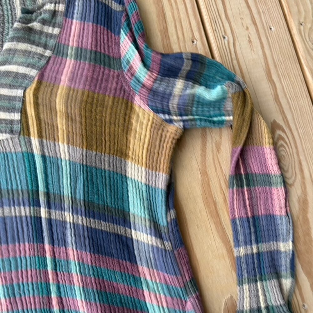 ** Soft Surroundings Rustic Multicolor Tunic Plaid Top Shirt Medium - Picture 6 of 9
